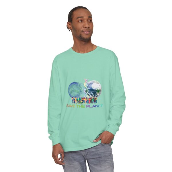 Save the Planet with I Refuse to be Programmed Monogram Long-Sleeve Cotton Shirt for Men