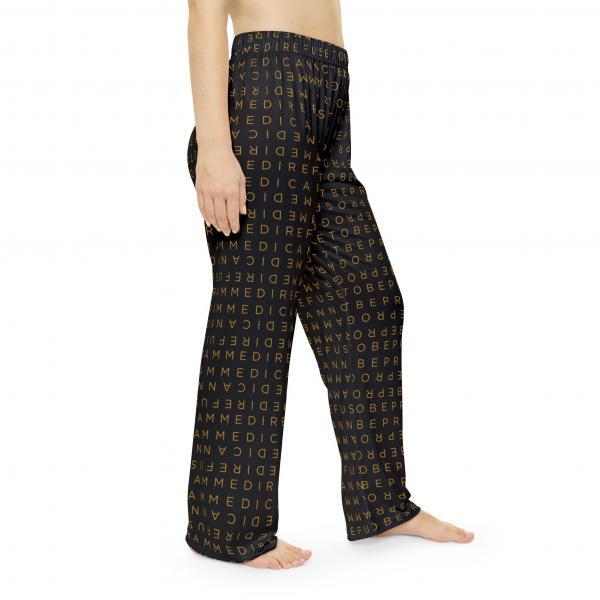 I Refuse to be Programmed Gold Monogram on Black Women's Comfort Pajama Pants