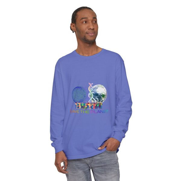 Save the Planet with I Refuse to be Programmed Monogram Long-Sleeve Cotton Shirt for Men