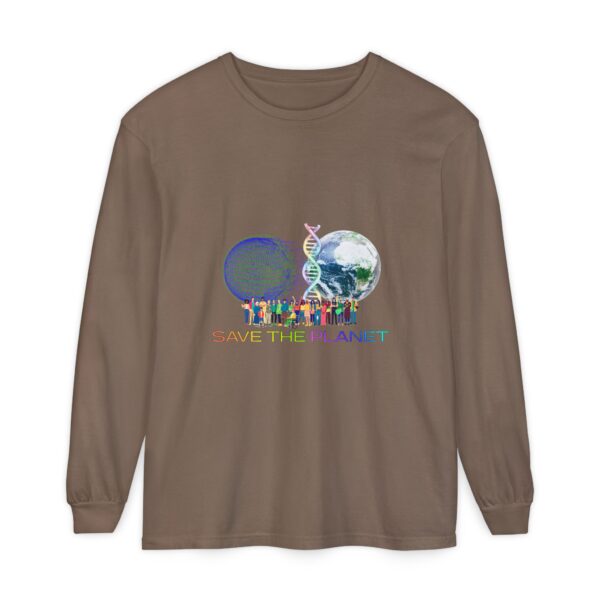 Save the Planet with I Refuse to be Programmed Monogram Long-Sleeve Cotton Shirt for Men