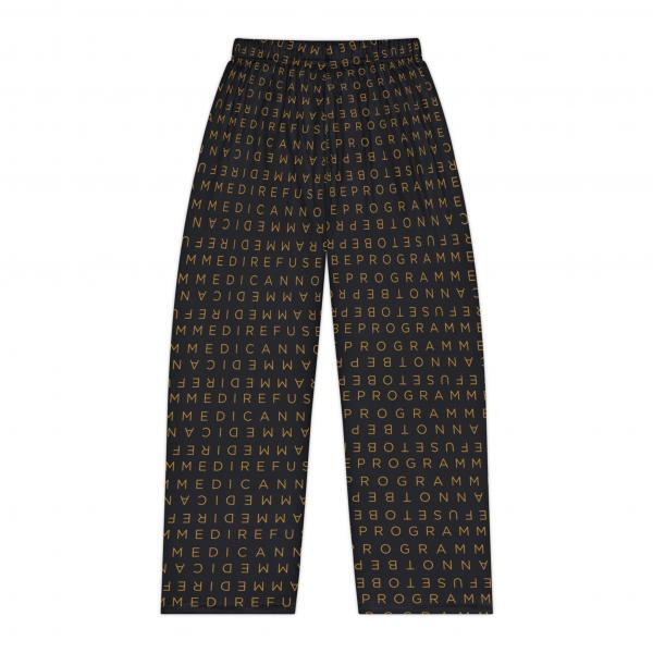 I Refuse to be Programmed Gold Monogram on Black Women's Comfort Pajama Pants