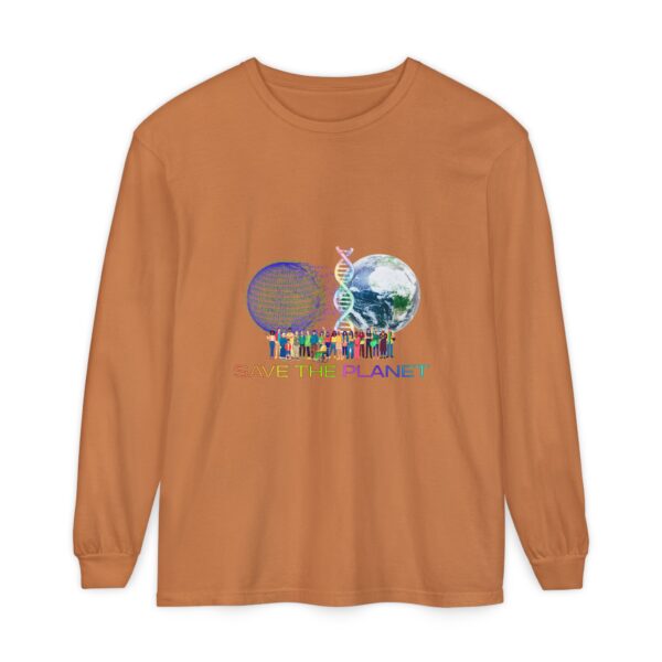Save the Planet with I Refuse to be Programmed Monogram Long-Sleeve Cotton Shirt for Men