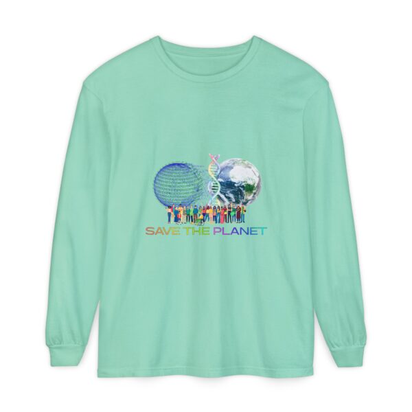 Save the Planet with I Refuse to be Programmed Monogram Long-Sleeve Cotton Shirt for Men