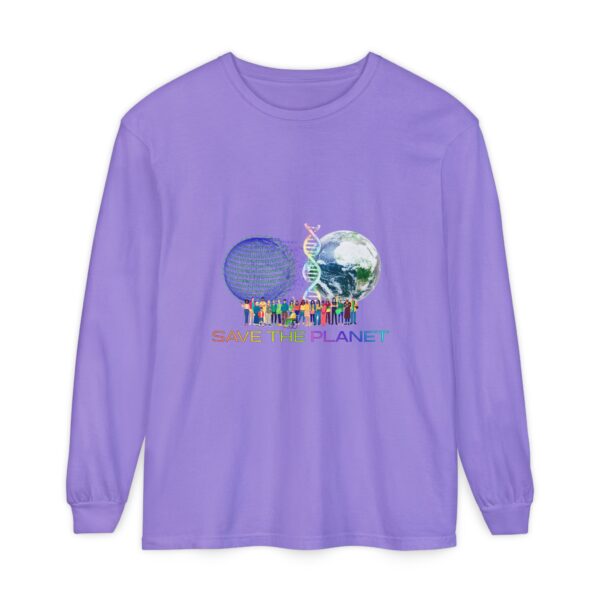 Save the Planet with I Refuse to be Programmed Monogram Long-Sleeve Cotton Shirt for Men