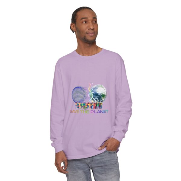 Save the Planet with I Refuse to be Programmed Monogram Long-Sleeve Cotton Shirt for Men
