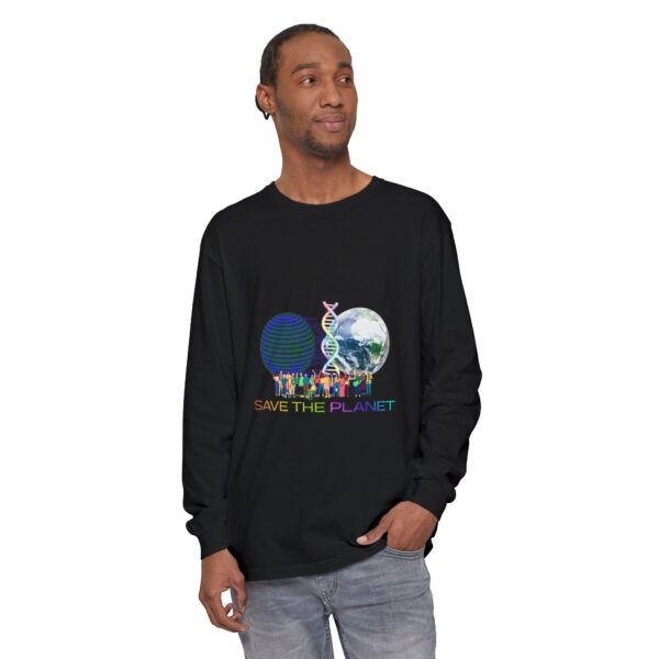 Save the Planet with I Refuse to be Programmed Monogram Long-Sleeve Cotton Shirt for Men