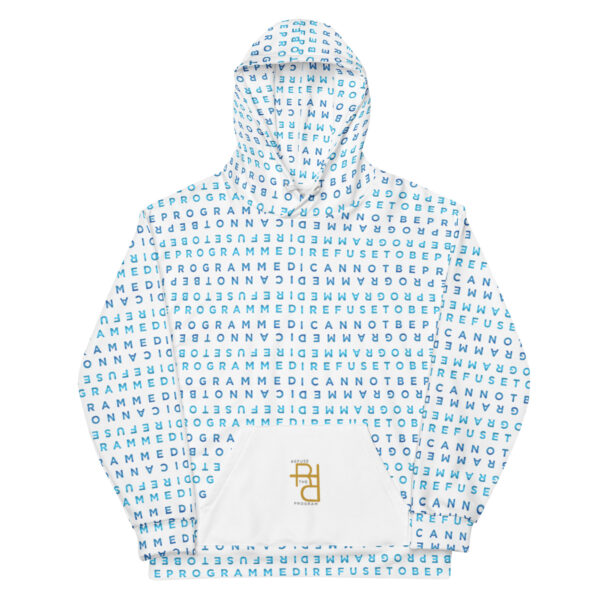 I Refuse to be Programmed Signature Sapphire Monogram Premium Cotton Hoodie for Women