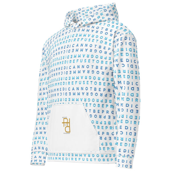 I Refuse to be Programmed Signature Sapphire Monogram Premium Cotton Hoodie for Women