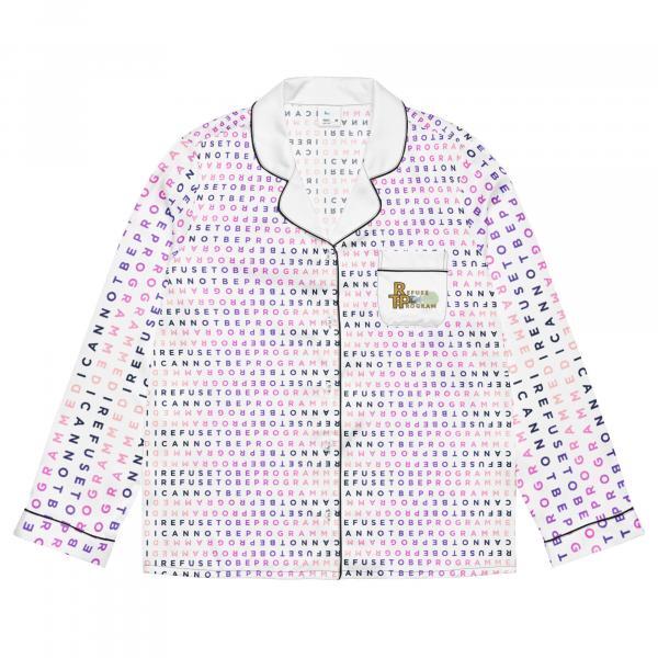 I Refuse to be Programmed Signature "BlackPink" Monogram Long Sleeve Pajama Top