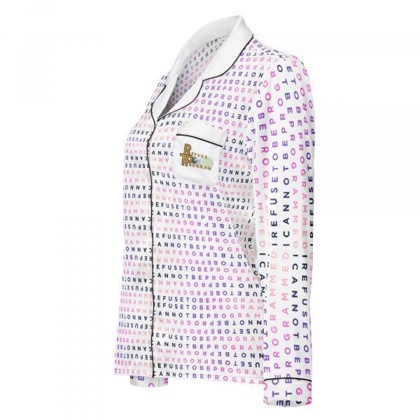I Refuse to be Programmed Signature "BlackPink" Monogram Long Sleeve Pajama Top