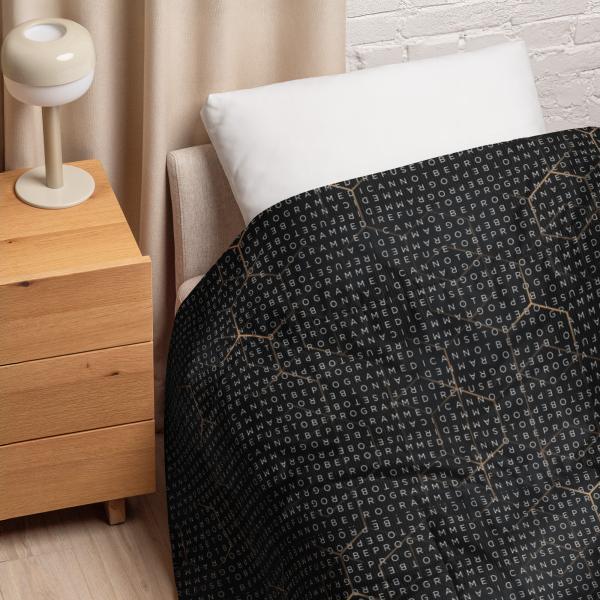 I Refuse to be Programmed White Monogrammed Lightweight Comforter