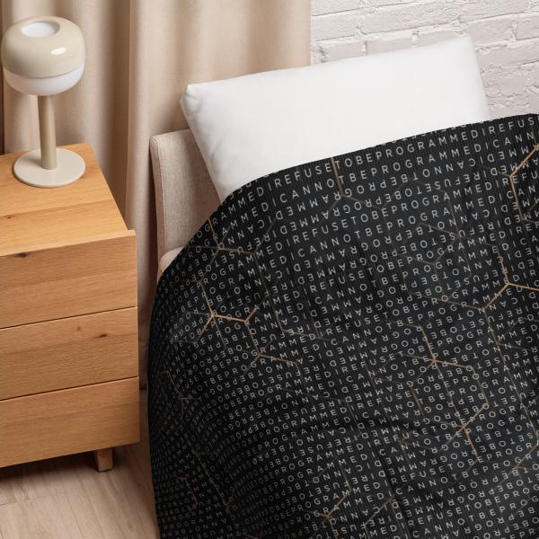 I Refuse to be Programmed White Monogrammed Lightweight Comforter
