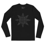 mens fitted long sleeve shirt black front 69563c6215842