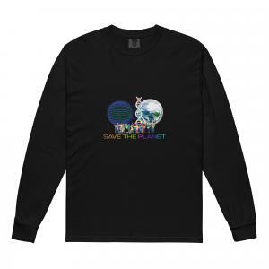 unisex garment dyed heavyweight long sleeve shirt black front 69782c8ced8f6