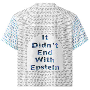 Refuse the Program "It Didn't End With Epstein" Box Football Jersey with Sapphire and Black IR2BP Monogram - Image 5