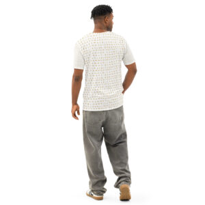 I Refuse to Be Programmed Gold Print Monogram White Cotton Shirt for Men - Image 4