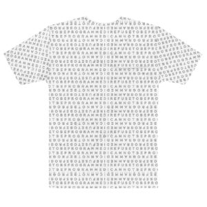 Men's I Refuse to be Programmed Outlined Monogram on White Cotton Crew Neck Shirt - Image 2