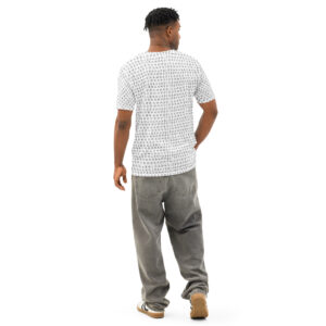 Men's I Refuse to be Programmed Outlined Monogram on White Cotton Crew Neck Shirt - Image 4
