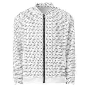 all over print unisex bomber jacket white front 69e07aa841b03
