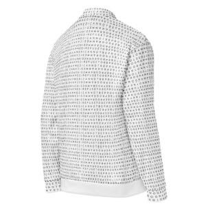 Unisex I Refuse to be Programmed Black Print Monogram on White Bomber Jacket - Image 10
