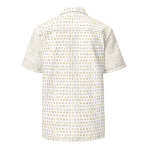 I Refuse to be Programmed Unisex Gold Print Monogram Button-Up Shirt - Image 2