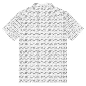 Men's I Refuse to be Programmed Black Print Monogram White Polo Shirt - Image 4