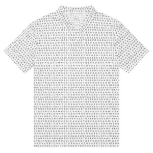Men's I Refuse to be Programmed Black Print Monogram White Polo Shirt - Image 3
