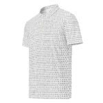 mens all over print slim fit polo shirt white left front 69e075ae47cf8