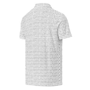 Men's I Refuse to be Programmed Black Print Monogram White Polo Shirt - Image 2