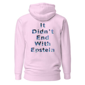 "It Didn't End With Epstein" Back Printed Slogan Tight-Fit Cotton Hoodie (Unisex) - Image 14