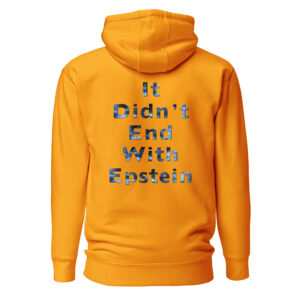"It Didn't End With Epstein" Back Printed Slogan Tight-Fit Cotton Hoodie (Unisex) - Image 10